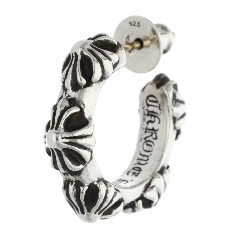 クロムハーツ HOOP CROSS SML/クロスバンドフープ シルバーピアス