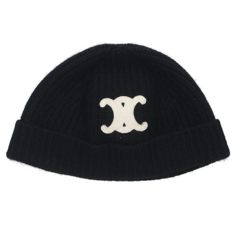 セリーヌ トリオンフロゴパッチビーニー帽子 メンズ TU
