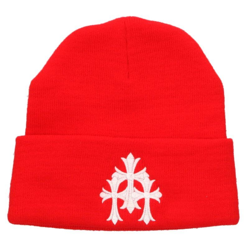 クロムハーツ WOOL WATCH CAP ウールワッチキャップ ロゴ刺繍ビーニーキャップ帽子 メンズ OS