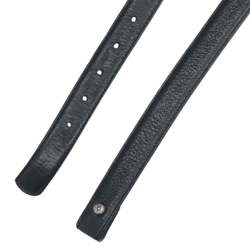 クロムハーツ 1.0 STRAP 1 inchスクロールレーベルリベッツ レザーベルト メンズ 32 ベルト 小物