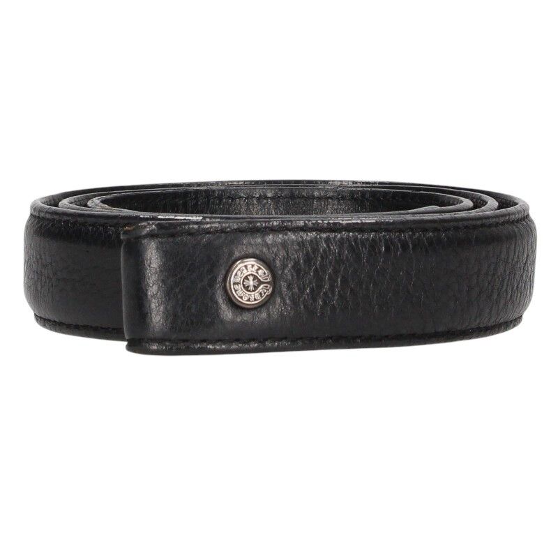 クロムハーツ 1.0 STRAP 1 inchスクロールレーベルリベッツ レザーベルト メンズ 32