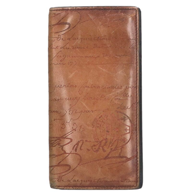 ベルルッティ カリグラフィ総柄レザー財布 メンズ