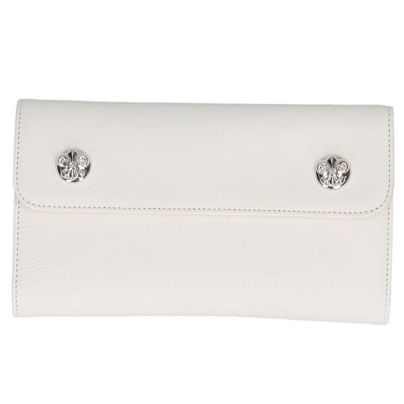 クロムハーツ WAVE BSフ ボールボタンレザー財布 メンズ