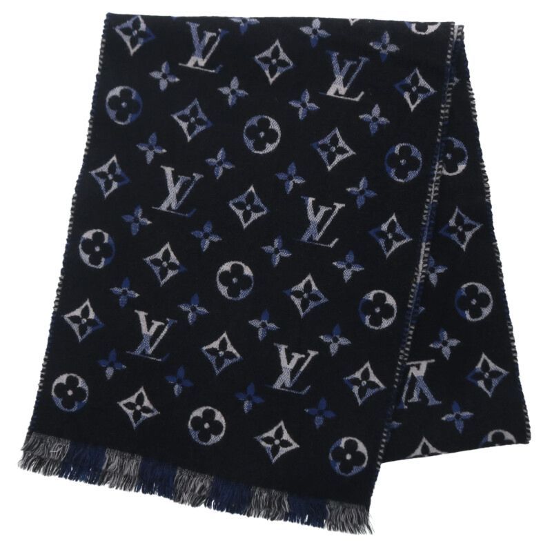 ルイヴィトン M 76571 エシャルプ ダミエ 3 D モノグラムウールマフラー メンズ