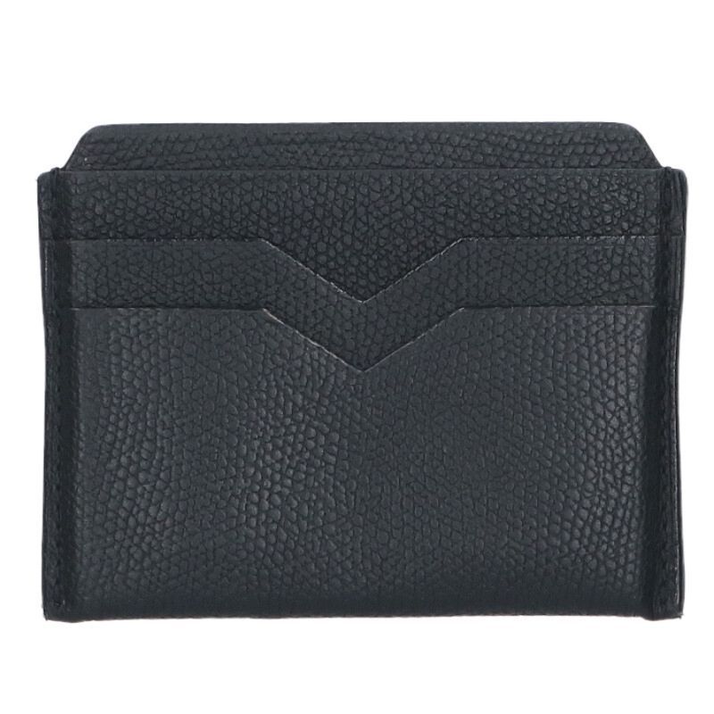 ヴァレクストラ V字カットレザーカードケース メンズ