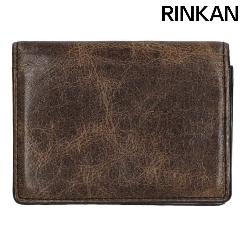 イサムカタヤマバックラッシュ レザー二つ折りカードケース メンズ