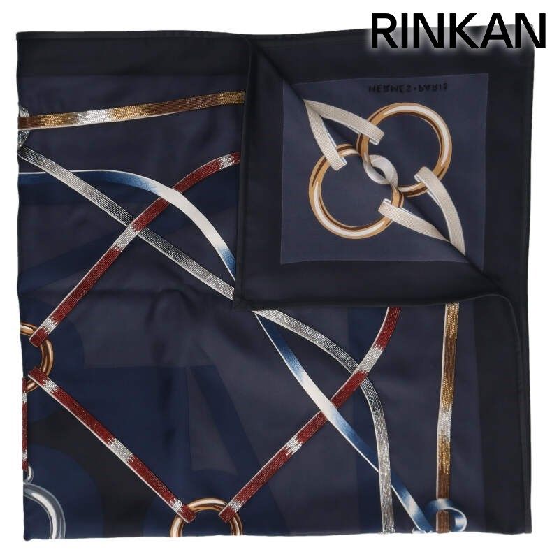 エルメス カレ90 ビジュー装飾シルクスカーフ メンズ 90