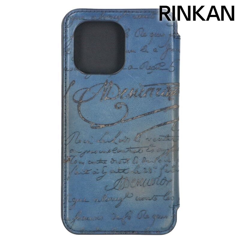 ベルルッティ カリグラフィレザー二つ折りアイフォンケース メンズ iPhone14PROMAX