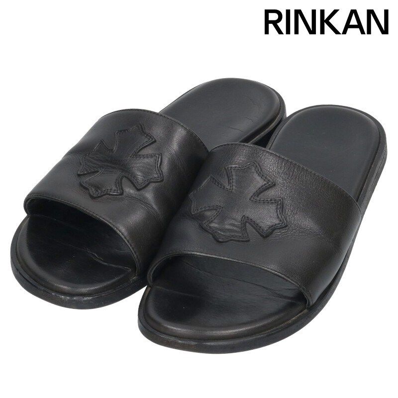 クロムハーツ CH SLIDE LEATHER CHプラスパッチレザーサンダル メンズ 42
