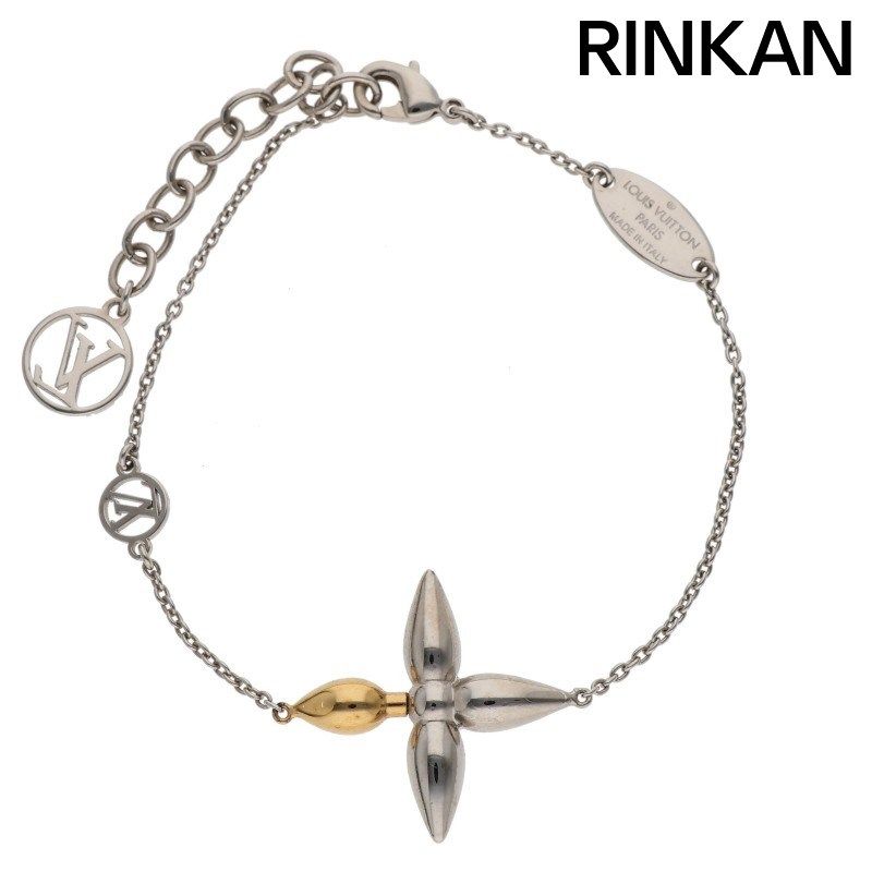 ルイヴィトン M0951A ブラスルイゼット フラワーチャームブレスレット メンズ