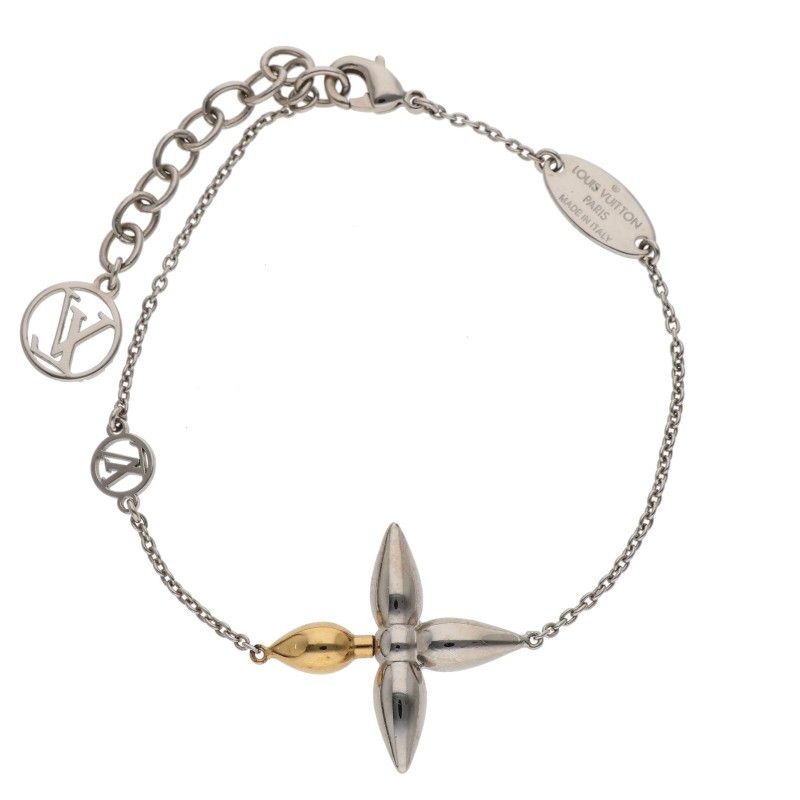 ルイヴィトン M0951A ブラスルイゼット フラワーチャームブレスレット メンズ