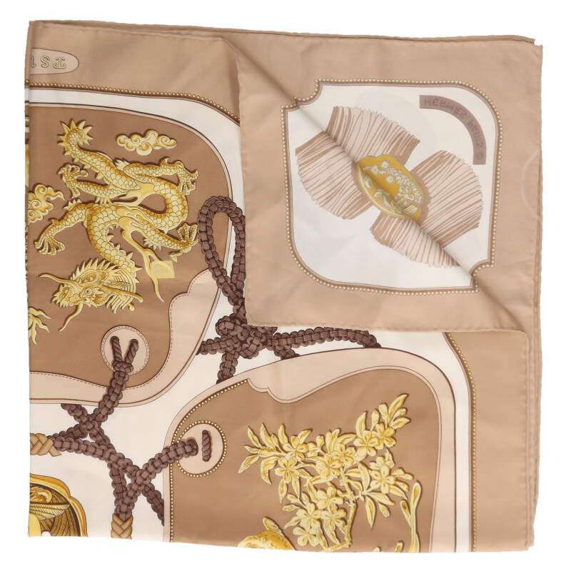 エルメス カレ90 TSUBAS シルク総柄スカーフ メンズ 90