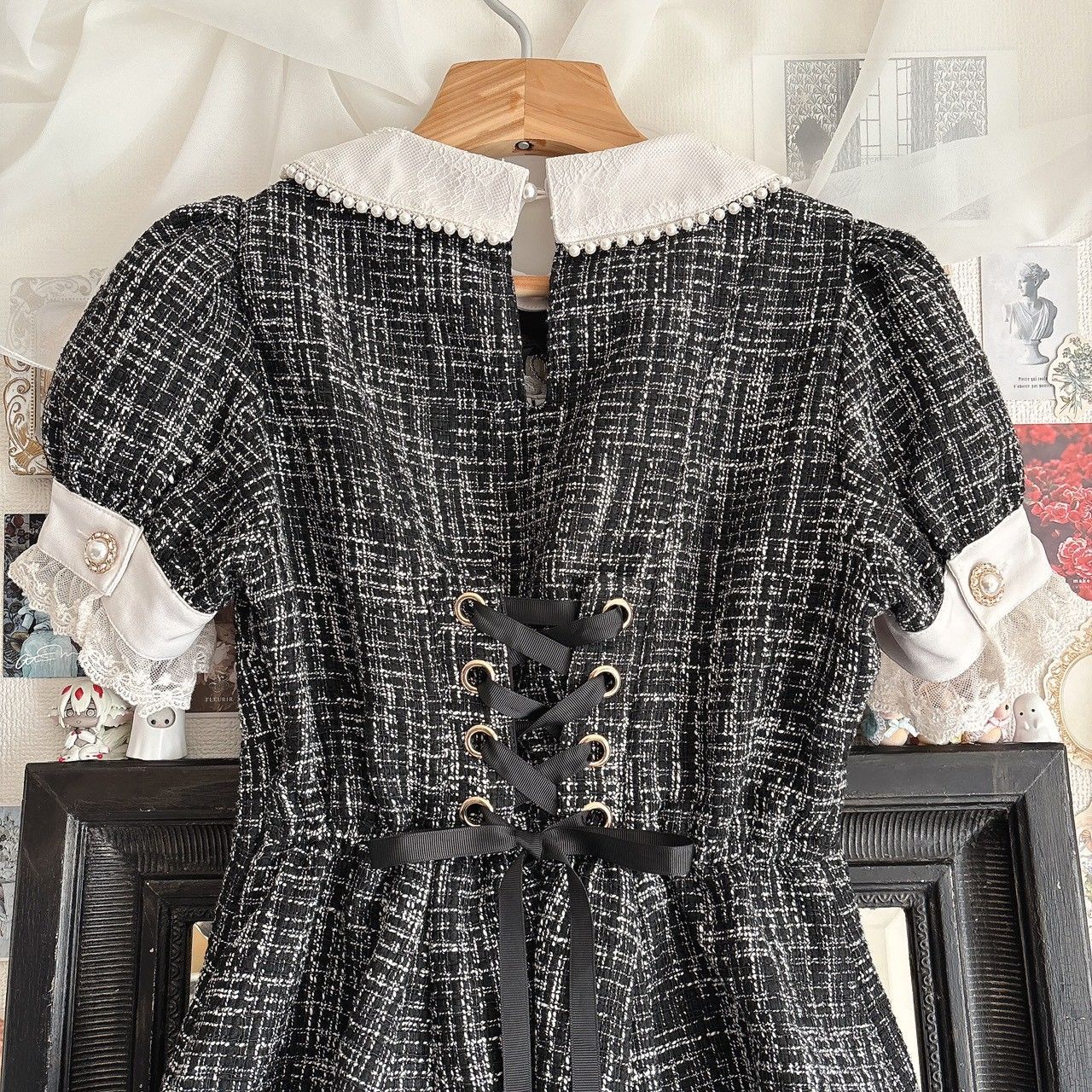 LIZ LISA ダブルハートボタンツイードセットアップ - メルカリ