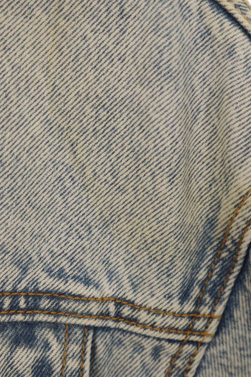 アレキサンダーワン サテン切り替えクロップドデニムジャケット