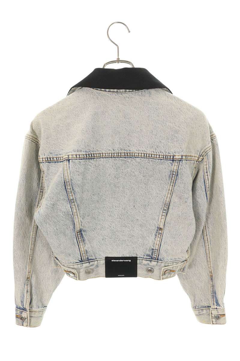 アレキサンダーワン サテン切り替えクロップドデニムジャケット レディース XS GULLKHAN_COM