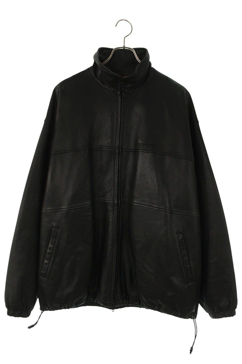 バレンシアガ 583516 TES07 オーバーサイズ ジップアップレザージャケット レディース 36