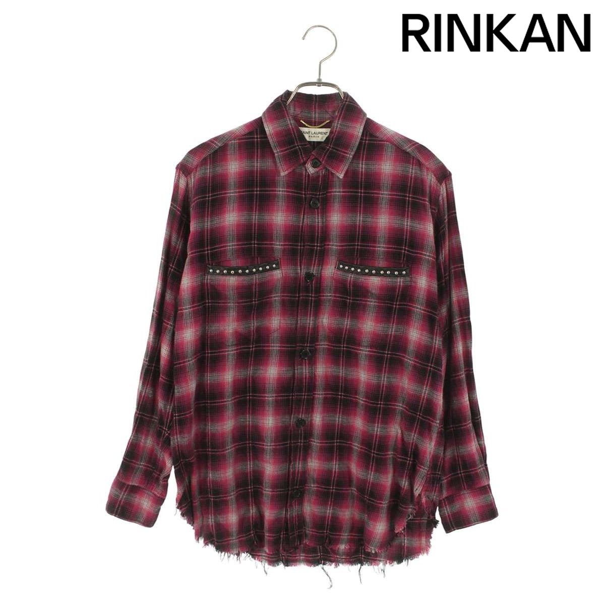 サンローランパリ 420341 Y285K スタッズチェック長袖シャツ レディース XS