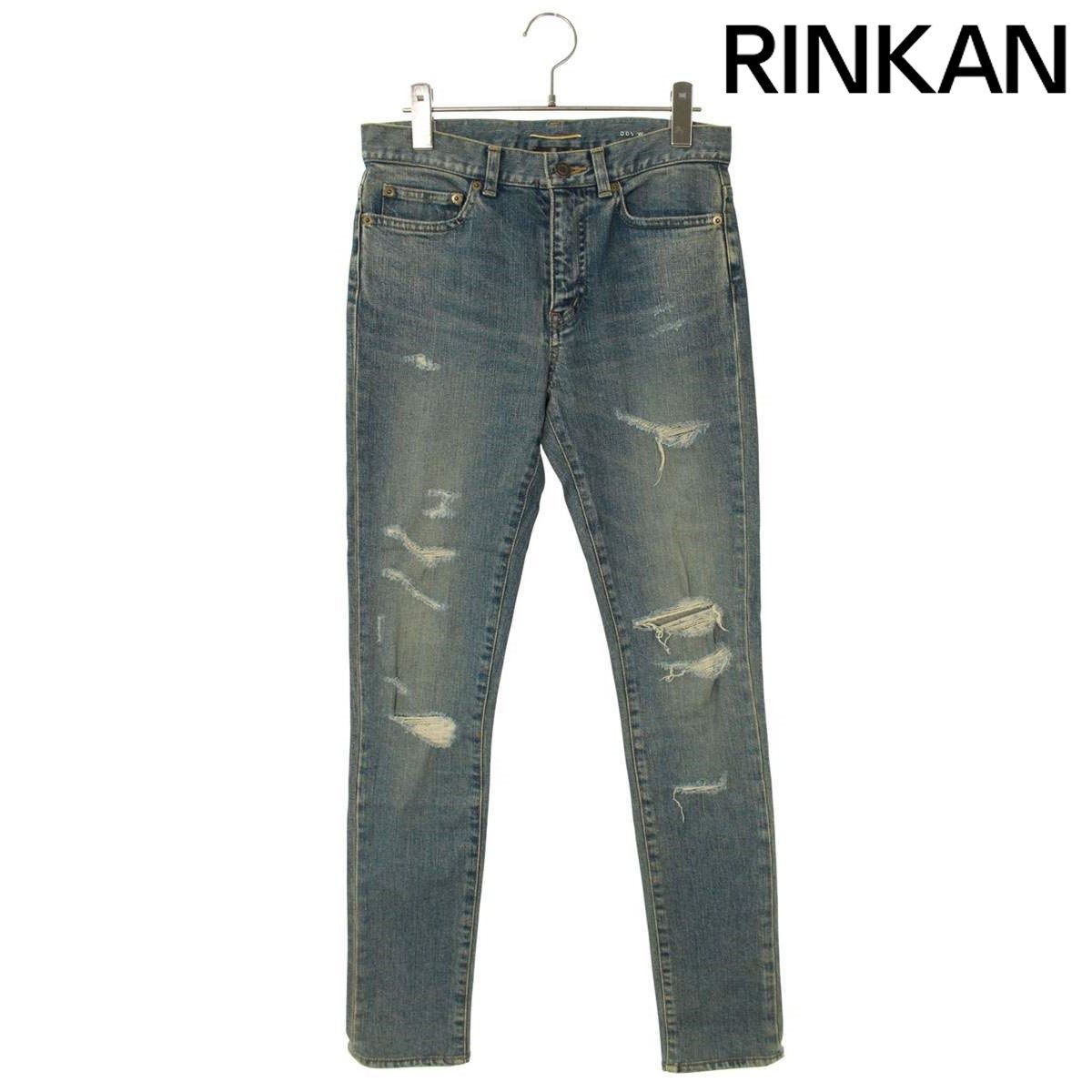 サンローランパリ 396697 Y419I クラッシュ加工デニムパンツ レディース 28インチ