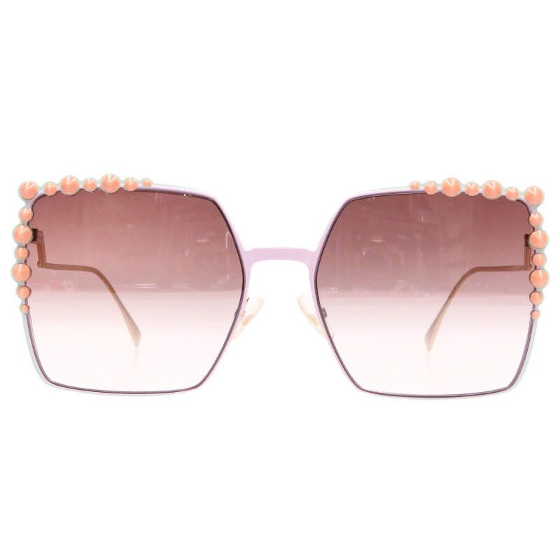 フェンディ FF0259 スクエアメタルフレームサングラス レディース 60 19 145