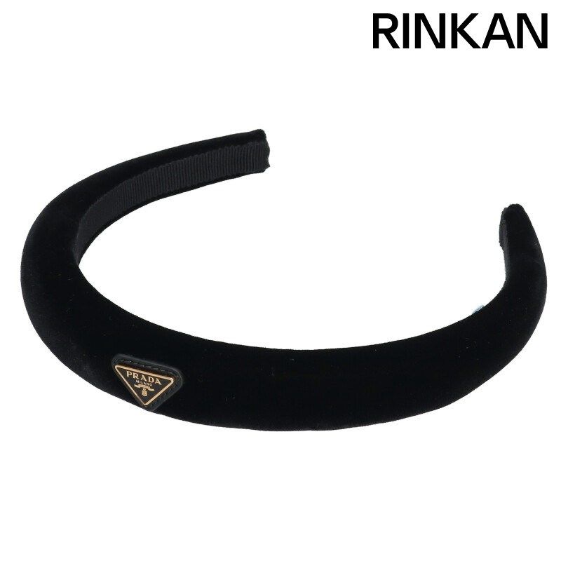 プラダ 1IH020 三角プレートロゴベロアカチューシャ レディース