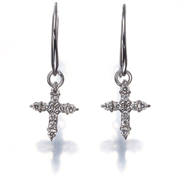 スタージュエリー ピアス ダイヤ ダイヤモンド 0.08ct 0.08ct クロス フック K18WG 177543