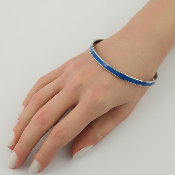 HERMES エナメル バングル　アクセサリー　ブルー　ブレスレット エルメス ブレスレット ユニ ブルー バングル エナメル #179403 - メルカリ