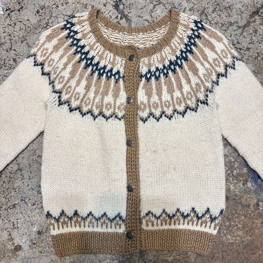 80s〜 Hand Made ローゲージ ハンドニット ノルディック柄 ニット