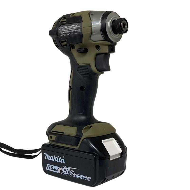 makita マキタ 充電式インパクトドライバ TD173DRGXO 18V オリーブ バッテリー BL1860B×1個 充電器 DC18RF 動作 済 12511K22
