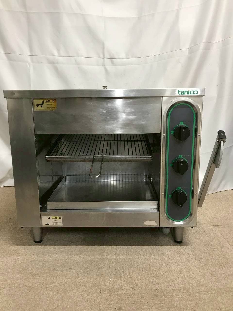 【北見市発】tanico ガス赤外線グリラー TIG-70 2000年製 LPガス用  上火式 シルバー (D6654kmkmYM) 北見市発】tanico ガス赤外線グリラー TIG-70 2000年製 LPガス用 上