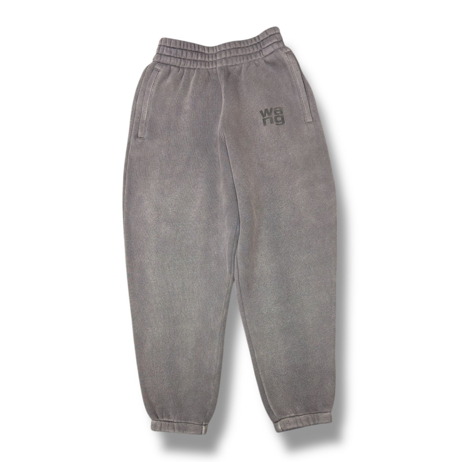 参考上代53900円 alexanderwang ESSENTIAL TERRY CLASSIC SWEATPANT PUFF PAINT LOGO スウェットパンツ イージーパンツ アレキサンダーワン 4CC3244403 グレー S 1838M0