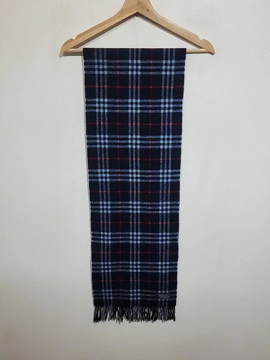 BURBERRY バーバリー チェック ネイビー マフラー ラムウール