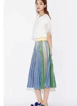 LUCKY CHOUETTE ラッキーシュエトゥ グリッター プリーツ ニット スカート 38サイズ