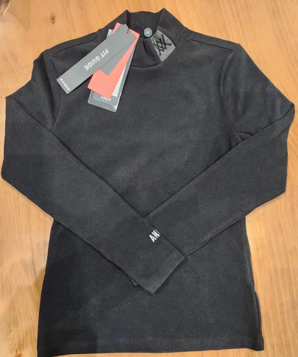 アニューゴルフ レディース ブラック 起毛 ハイネック Tシャツ