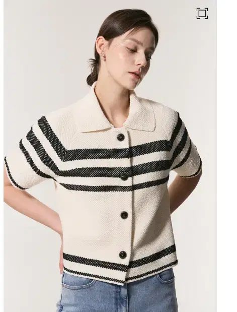 マイン mine ブロック クロップド ニット ジャケット 90サイズ 24ss