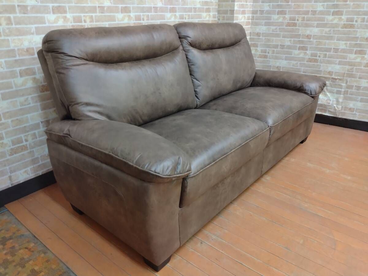 一部地域除く ３人掛けソファ トリプルソファ レザーファブリック