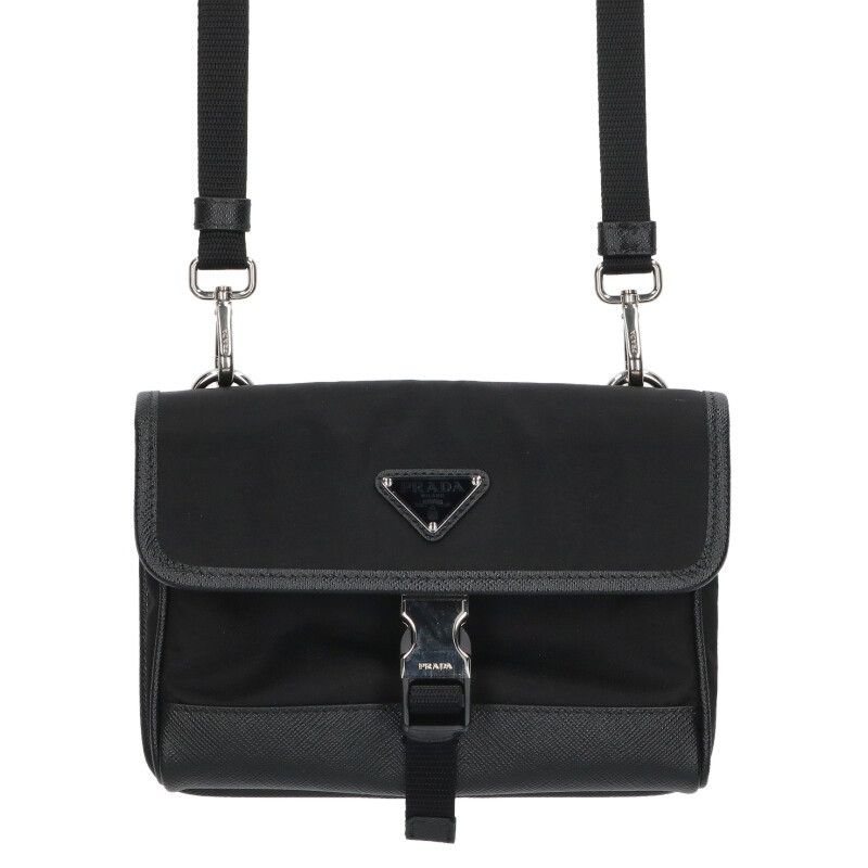 プラダ 2 ZH 108 Re-Nylon サフィアーノレザースマートフォンポーチ メンズ