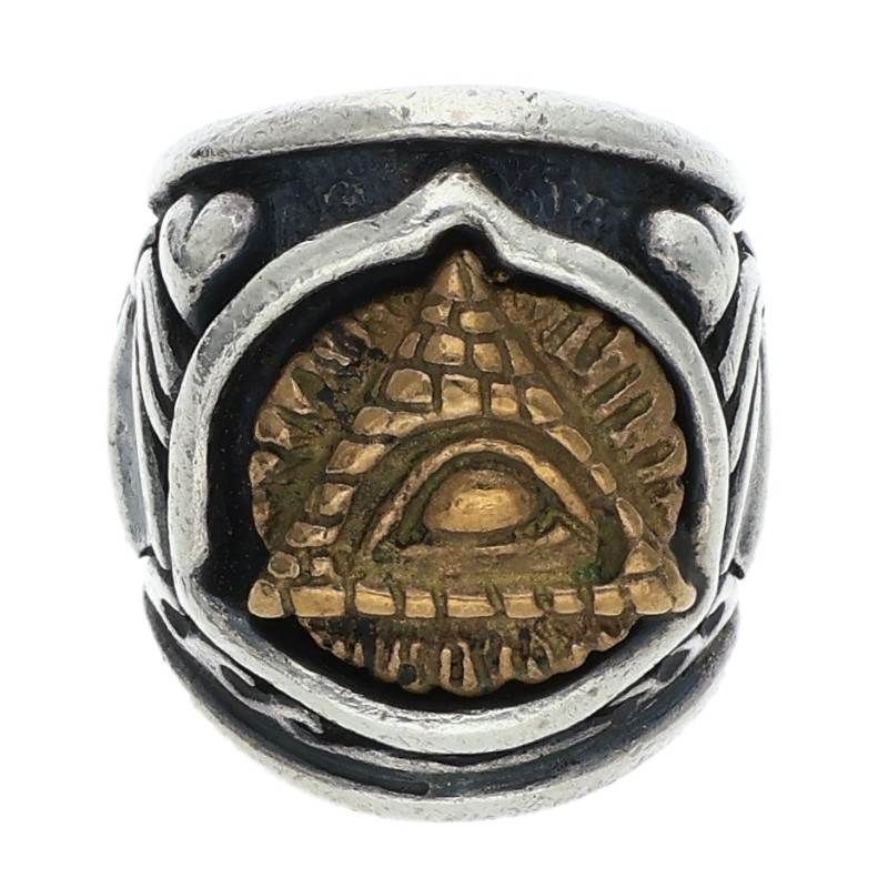 ビルウォールレザー Dome with Eye RING JEFF DECKER100個限ピラミッドアイシルバーリング メンズ 10号