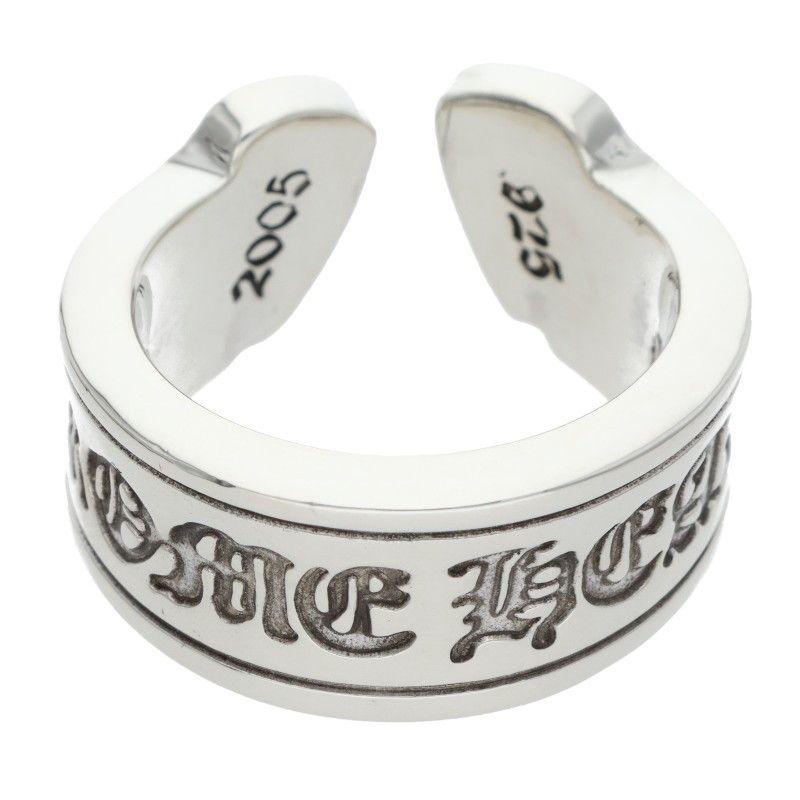 クロムハーツ LG SCROLL LABEL ラージスクロールラベル シルバーリング メンズ 17.5号