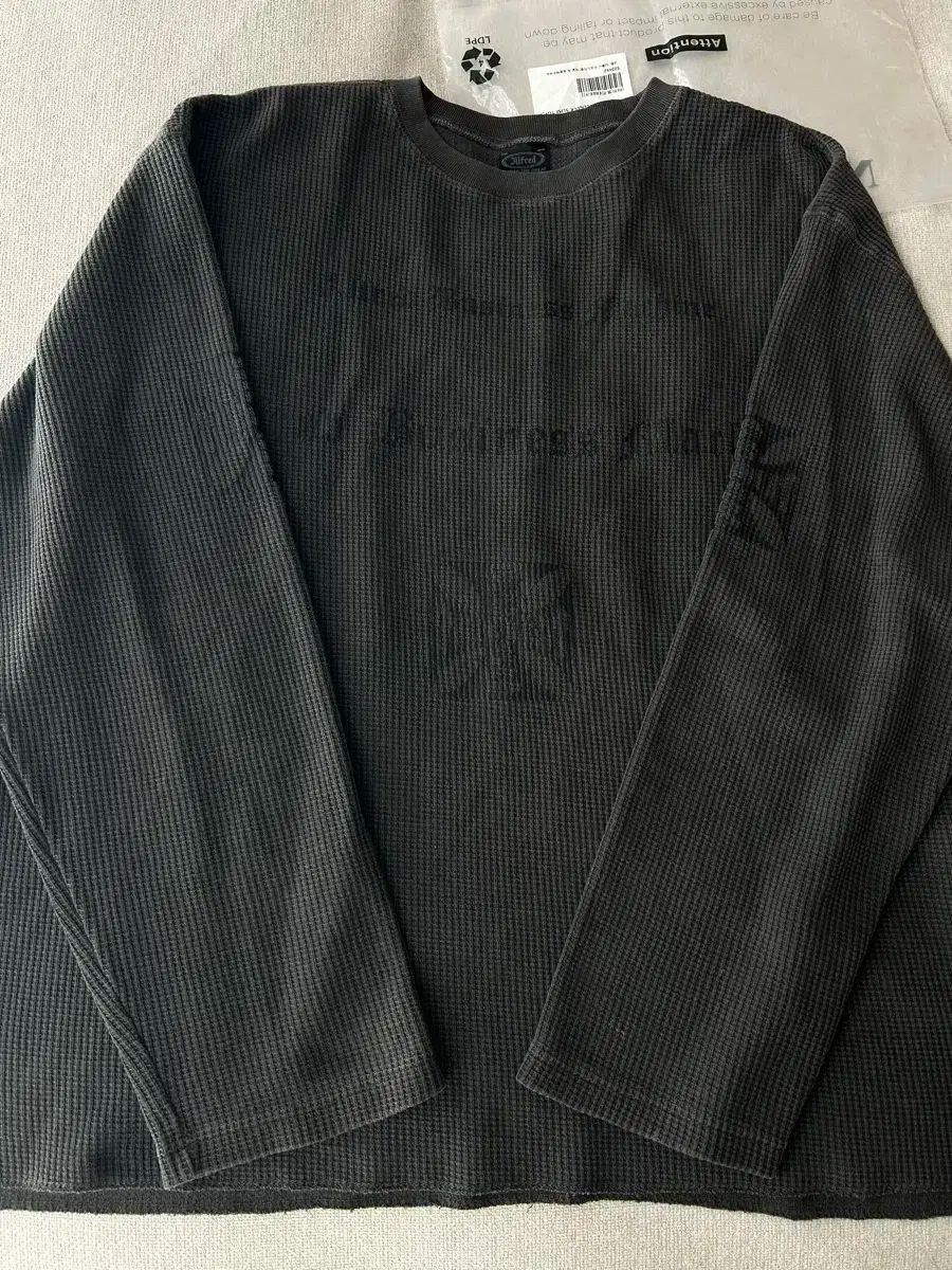 Alfred ワッフル ロングスリーブ チャコール M