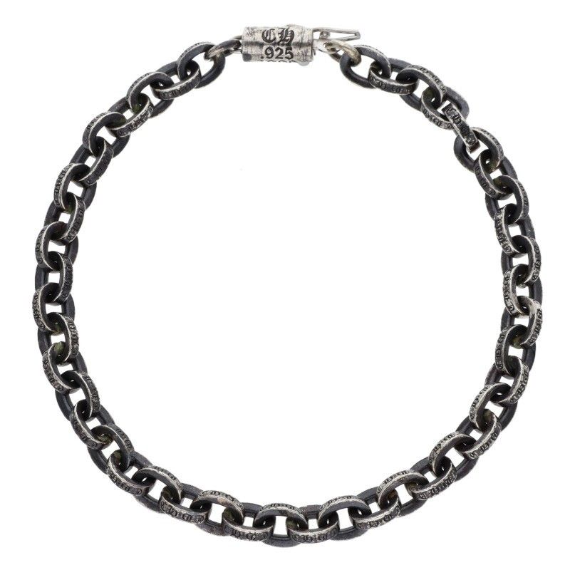 クロムハーツ PAPER CHAIN ペーパーチェーン シルバーブレスレット メンズ 7インチ