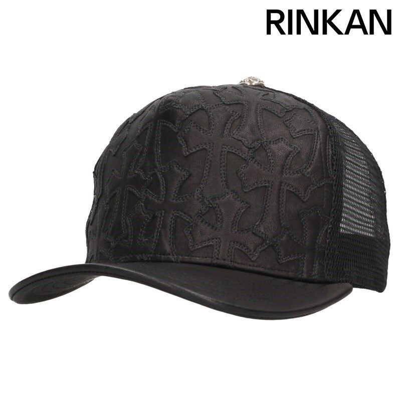 クロムハーツ TRUCKER CAP CEME レザーセメタリークロスパッチキャップ帽子 メンズ OS