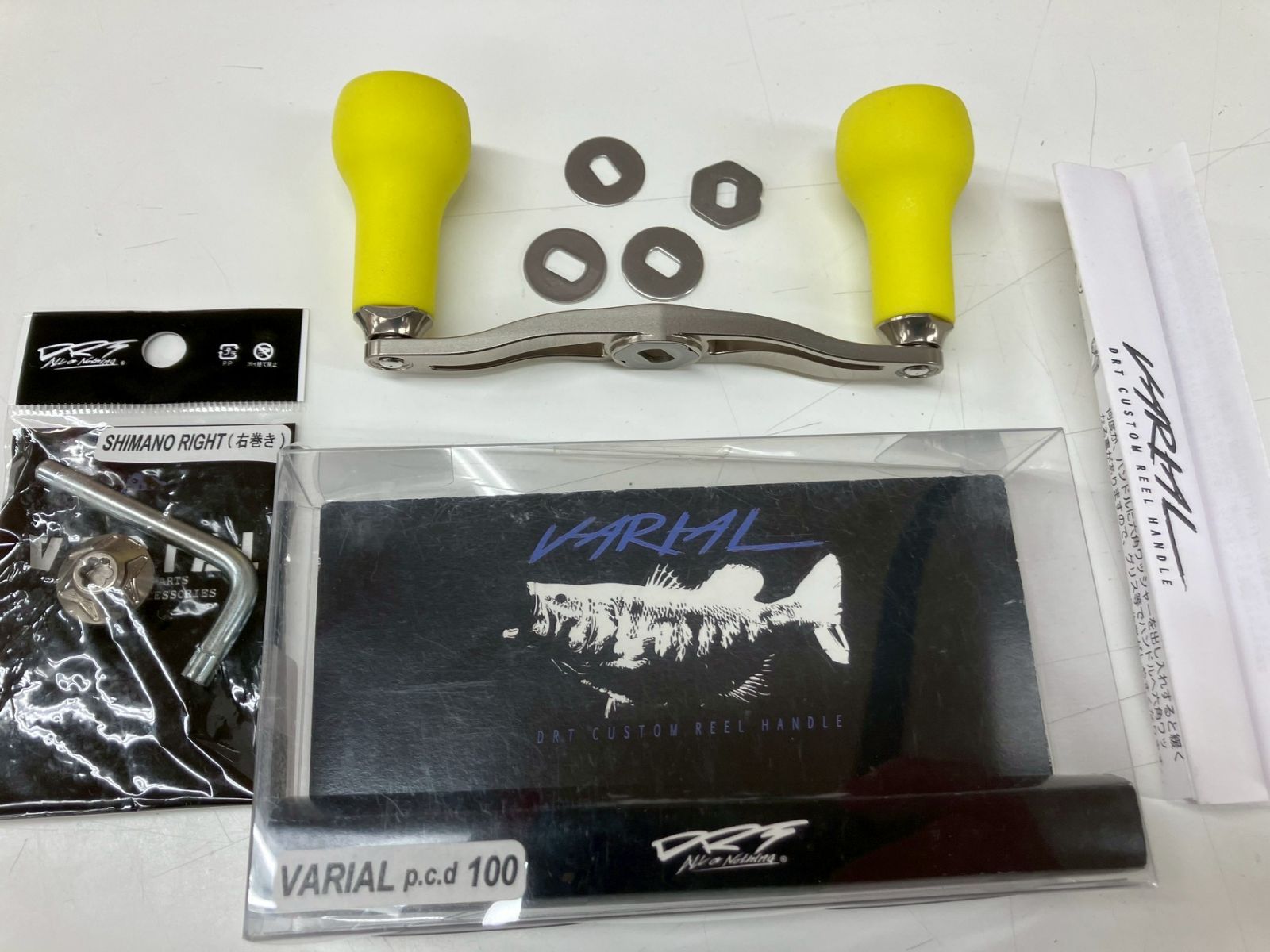 DRT カスタムハンドル VARIAL p.c.d 100 シマノ右用 品 12 ベイトリール用 巻き狂い マシンカット 3Dマシニング加工