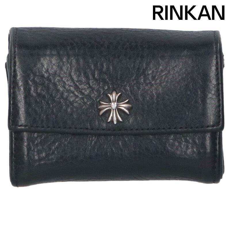 クロムハーツ TINY WALLET タイニーウォレット CHプラスボタンレザーウォレット メンズ