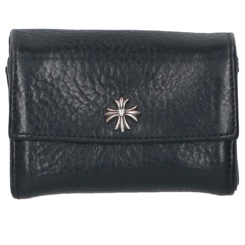 クロムハーツ TINY WALLET タイニーウォレット CHプラスボタンレザーウォレット メンズ