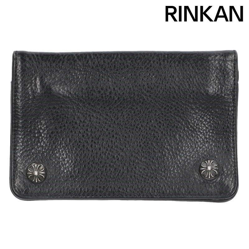 クロムハーツ 2ZIP 2ジップ クロスボールボタンレザーウォレット財布 メンズ