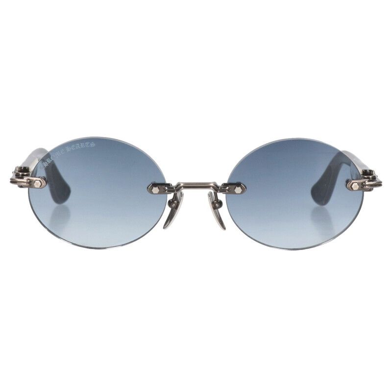 クロムハーツ DEEPIII サイドフローラルクロスフレームレスエボニーサングラス メンズ 51 21-141