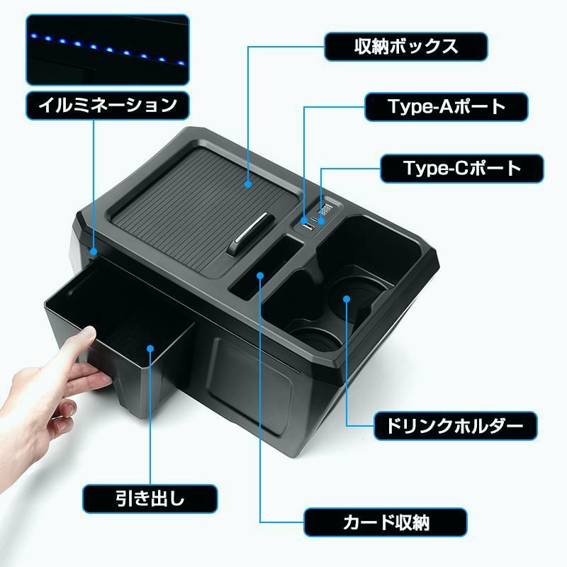 ホンダ N-BOX N-BOXカスタム JF5 JF6 増設 センター コンソール ボックス nbox 車内収納 収納ボックス 急速充電 ドリンクホルダー 小物収納 カスタム パーツ