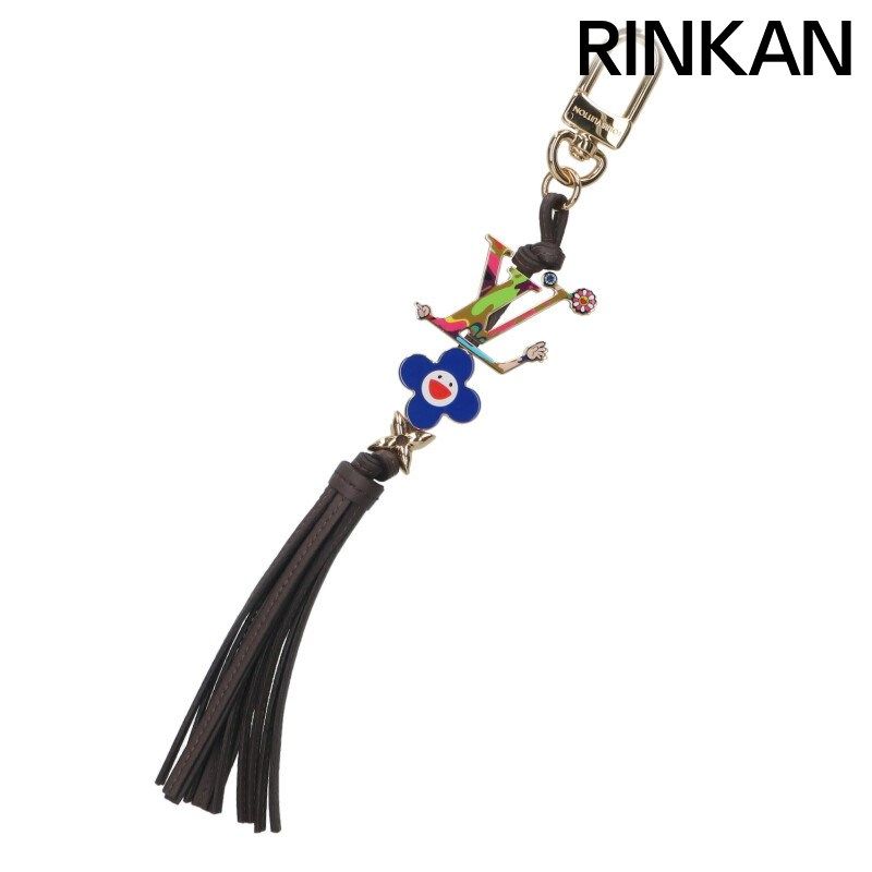 ルイヴィトン M02462 LV × TM バッグチャーム タッセル スーパーフラット LVハンドお花フラワーバッグチャームキーホルダー メンズ