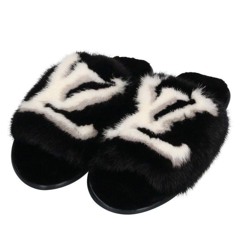 ルイヴィトン ミンクファーホーミーラインミュールサンダル メンズ 41