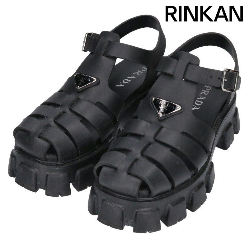 プラダ トライアングルロゴモノリスサンダル メンズ 8